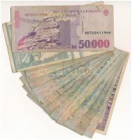Románia 1966. 10L + 1992. 500L + 1996. 50.000L + 1998. 1000L (15x) T:F-VG, 2db ragasztott
Romania 1...