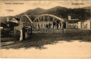 1907 Szilágysomlyó, Simleu Silvaniei; Vas híd a Krasma (Kraszna) folyón. Ifj. Weisz Ign. Nemzeti Bazár kiadása / bridge on Crasna river (EK)