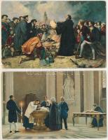 5 db RÉGI Stengel litho művész motívum képeslap vegyes minőségben