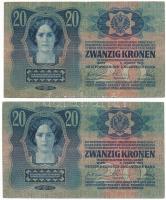 1913. 20K (2db) felülbélyegzés nélkül T:F Adamo K17
