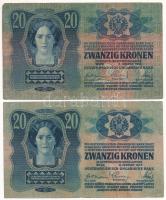 1913. 20K (2db) felülbélyegzés nélkül T:F Adamo K17