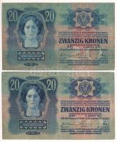 1913. 20K (2db) felülbélyegzés nélkül T:F Adamo K17