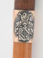 Antik címeres lovaglópálca, h: 64 cm