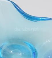 Cseh türkizkék asztaldísz, jelzés nélkül, h: 34,5 cm