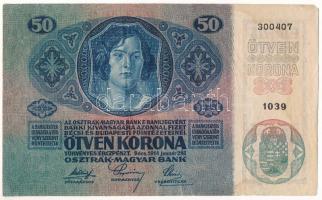 1914. 50K "1039 300407" felülbélyegzés nélkül T:F Adamo K24