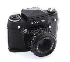 Ihagee EXA 1C tükörreflexes kamera T 2,5/50 objektívvel. Bőr tokkal, jó állapotban