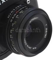 Ihagee EXA 1C tükörreflexes kamera T 2,5/50 objektívvel. Bőr tokkal, jó állapotban