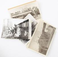 1955-1956 Ágfalva, Nagyér, Hegyfalu, vasúti hidakat, építési munkálatokat ábrázoló felvételek; össz. 15 db fotó, a hátoldalon feliratozva, 12x9 cm és 14x9 cm között