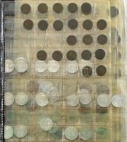 ~220db-os magyar és külföldi érmetétel használt állapotú berakólapokon T:vegyes ~220pcs Hungarian and foreign coin lot in used condition sheets C:mixed