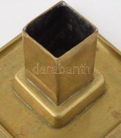 cca 1910, Gabrys György Budapest háromrészes bronz cigarettázó szett, jelzett, 13x13 cm