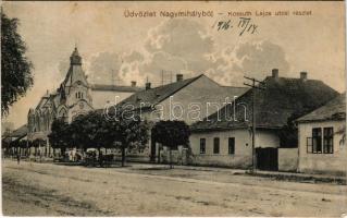 1916 Nagymihály, Michalovce; Kossuth Lajos utca. Strömpl Jenő és István kiadása / street (EK)