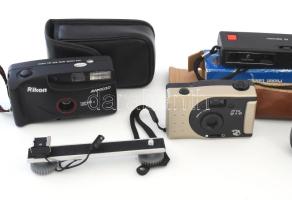 5 db fényképezőgép: PN 919, Concord 118, Carena 110F, Revue BF 2, Ricon AW303D, + tartozékok, filmek