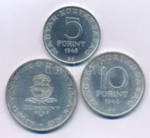 1948. 5Ft Ag "Petőfi" + 10Ft Ag "Széchenyi" + 20Ft Ag "Táncsics", &quo...