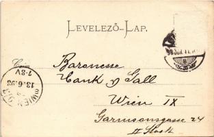 1898 (Vorläufer) Brassó, Kronstadt, Brasov; Marktplatz, Schwarzer u. weisser Turm, Evgl. Mädchenschu...