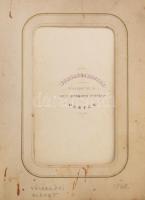cca 1860-1880 Antik fotóalbum keményhátú fotókkal: összesen 20 db vizitkártya, különféle műtermekből...