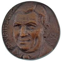 2001. "Dr. Vértes László" egyoldalas öntött bronz emlékplakett. Szign.: EKI (120mm) T:AU, patina