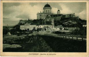 1909 Esztergom, Bazilika és környéke, híd. Fried. Arnold és fia kiadása (ázott sarkak / wet corners)