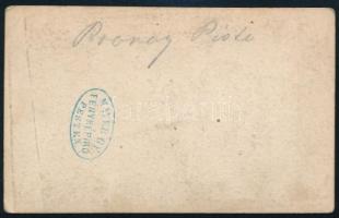 cca 1860-1870 Prónay István ("Pista") egészalakos portréja magyaros viseletben, vizitkárty...