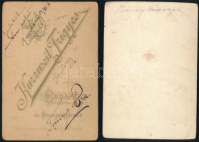 cca 1880-1890 Prónay család lánytagjai (Margit, Timi és Sári), 2 db keményhátú fotó, az egyik Kurzwe...