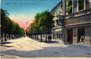 1915 Gorizia, Görz, Gorica; Corso Francesco Giuseppe, Farmacia Kür. / street, pharmacy (Rb)