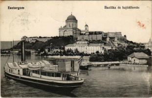 1913 Esztergom, Bazilika és hajóállomás (fl)