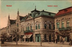 1909 Szatmárnémeti, Szatmár, Satu Mare; Deák tér, Lengyel Imre, Halász Mór, Mertz, Krausz Fülöp üzlete / square, shops (EK)