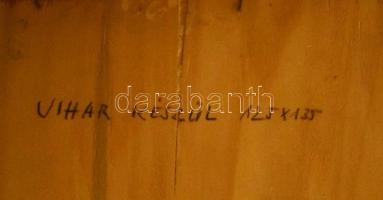 Németh József (1928-1994): Vihar készül. Olaj, falemez. Jelzés nélkül, hátoldalán autográf feliratta...