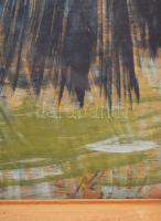 Németh József (1928-1994): Rozzant melléképület. Olaj, falemez. jelezve jobbra lent, hátoldalán 1995...