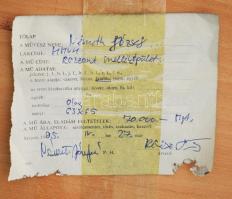 Németh József (1928-1994): Rozzant melléképület. Olaj, falemez. jelezve jobbra lent, hátoldalán 1995...