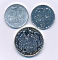 1992. 50f Al + 1999. 50f Al + 1935. 2P ezüstözött PP utánveret, rajta *R* jelzéssel T:AU-XF