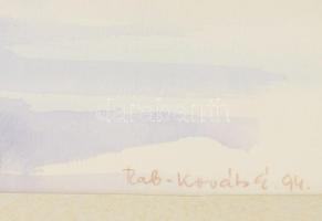 Rab-Kováts Éva (1943-): Római-part, 1994. Akvarell, papír, jelzett. Üvegezett, dekoratív fakeretben....