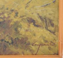 Csergezán Pál (1924-1996): Szarvasok. Nyomat, papír, jelzett a nyomaton. Üvegezett fakeretben. 41x56...