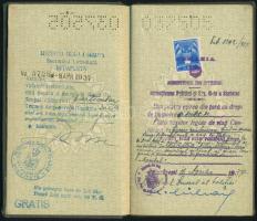 1937 Keményfedeles útlevél fénykép nélkül