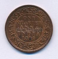 India 1887. 1/4A Cu "Viktória Császárné" T:XF-VF, patina
India 1887. 1/4 Anna Cu "Vi...