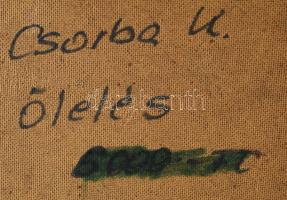 Csorba Kata (1948-): Ölelés. Olaj, farost, jelzett a hátoldalán. Fakeretben. 70x50 cm