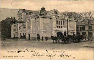 1904 Merano, Meran (Südtirol); Stadt-Theater / theatre, shop of Josef Moser