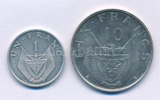Ruanda 1964. 10Fr Cu-Ni + 1974. 1Fr Al T:VF
Rwanda 1964. 10 Francs Cu-Ni + 1974. 1 Franc Al T:VF
K...