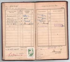 1953 Budapesti Műszaki Egyetem vegyészmérnöki kar fényképes leckekönyve Holló Judit részére, sok bej...