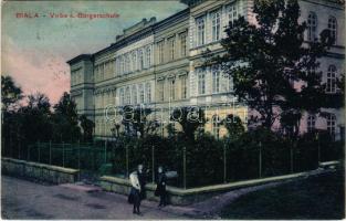 1915 Bielsko-Biala, Bielitz; Volks s. Bürgerschule / school (EK)