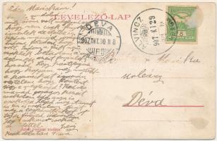 1907 Alvinc, Vintu de Jos; Fő utca. Schäser Ferenc kiadása / main street (ázott sarkak / wet corners...