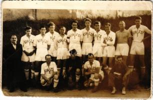 1952 Budapest XXII. Nagytétény, Kinizsi T. foci csapata, labdarúgók, sport / Hungarian football team. photo (non PC) (fa)