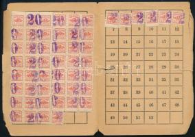 1919 Magyarországi Szociáldemokrata Párt tagsági könyve tagsági bélyegekkel