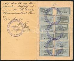 1930-1943 Nemzetközi Vasúti Hálókocsi Társaság alkalmazottainak Segély Egylete. Igazolvány és nyugta...