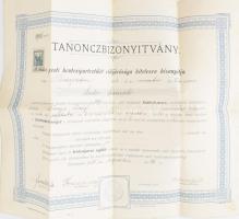 1918 A Budapesti Hentesipartestület tanoncbizonyítványa hentes tanonc részére