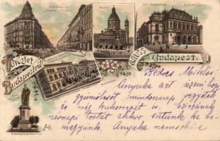 Budapest az Operával, az Országos Minta Rajziskolával és a Zeneakadémiával litho (EK)
