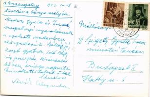 1943 Aknasugatag, Ocna Sugatag; sóbányában lévő templom belseje, oltár / church in the salt mine, in...