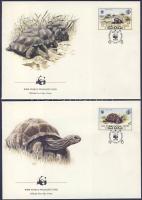 WWF Aldabra giant turtles set 4 on FDC WWF Aldabra óriás teknősök sor 4 FDC-n WWF Aldabra-Riesenschi...