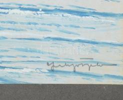 Olvashatatlan jelzéssel: Vitorlások. Akvarell, papír. Üvegezett fakeretben. 25x32 cm