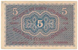 Csehszlovákia 1919. 5K T:F Czechoslovakia 1919. 5 Korun C:F Krause P#7