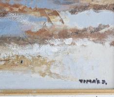 Timár József (1940-): Tanya. Olaj, farost, jelezve jobbra lent.Fakeretben, 35x65 cm